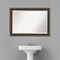 Beveled Wood Bathroom Wall Mirror, Intaglio Embossed Black Frame